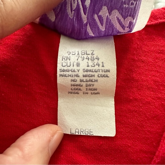 VTG red fringe western sleeveless tank top V tee star conchos silver buttons L - Picture 6 of 9